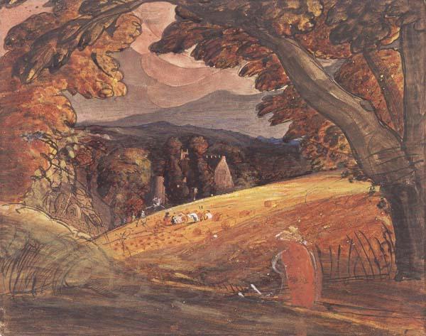 Harvesters by Firelight, Samuel Palmer